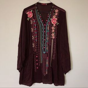 Johnny Was Joulette Embroidered Tunic XXL